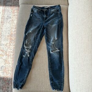 KanCan distressed skinny jeans, size 26, distressed wash
